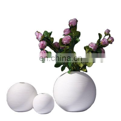 Nordic modern minimalist white ceramic vase home living room decoration ornaments