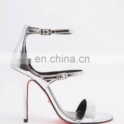 Ladies latest design high heel for skinny ankle heels sandals women slim front strap shoes