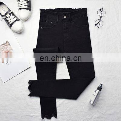 2020 Top Selling Soft, and Breathable Fashionable New Style Blue Black Gray Denim Ladies Pencil Pants Women Pencil Jeans/ photo-2