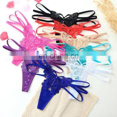 Low Rise Sexy Lace Butterfly Thong Women G-string Panties