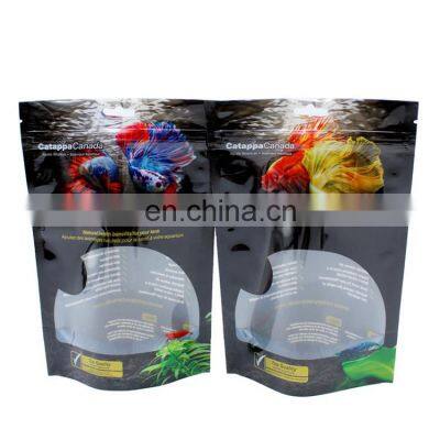 Recyclable mylar bag custom fish food packaging food grade stand up pouch with window