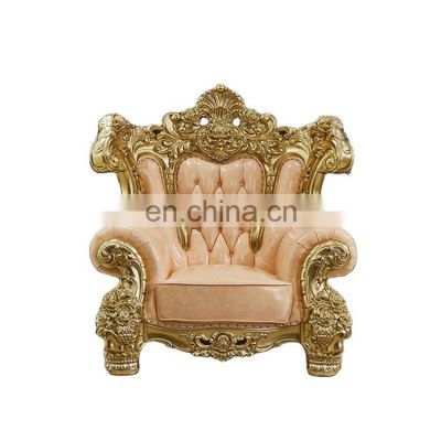 Elegant classical sofa set wooden vintage royal leather sofa couches living room sofas