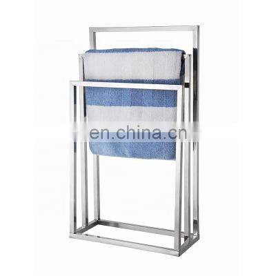 Cheap Bathroom Accessories Stainless Steel Hotel Style Floor Towel Rack