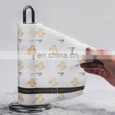 Fashion Style Plated Surface Metal Wire Paper Top Quality Tissue Paper Holder for Kitchen Strengthen Pillars Kitchen Roll Holder photo-4