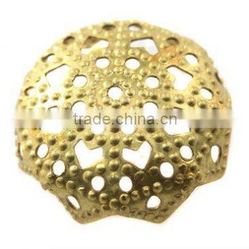 Shining Diameter 15mm Brass Bead Caps Jewelry findings