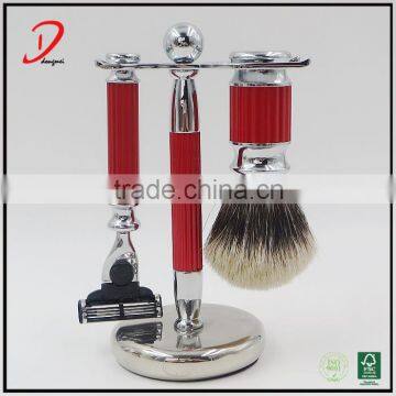 wholesale barber mental shaving kit , men shaving brush set ,badger hair shaving brush