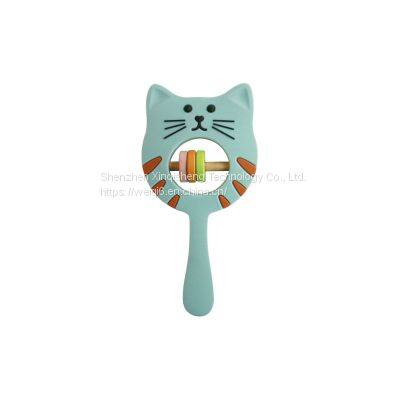 Food Grade Silicone Cat Rattle Hanging Toy Hanging Spiral Rattle Cart Pendant Baby Teething Toys photo-5