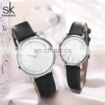 SHENGKE Pair Watches K9023 Luxury Couple Watches Women Men Lover's Watch Waterproof  Quartz Dress Business Men Clock