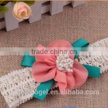 3 Colors Baby Hair Accessories Shinny Flower Elastic Headband With Jewelry MY-CA0002 photo-4