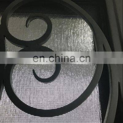 Decorative Discount Prices Safety Storm French Flat Top Black Frame Aquatex Glass Inward Swing Front Double Wrought Iron Doors