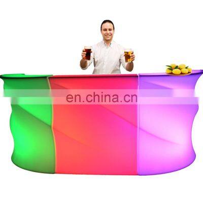 rechargeable plastic led glowing cocktail table commercial plastic illuminated glow luminous lighting portable led bar counter