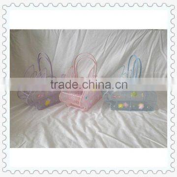 handmade decorative iron wire rabbit basket for sale