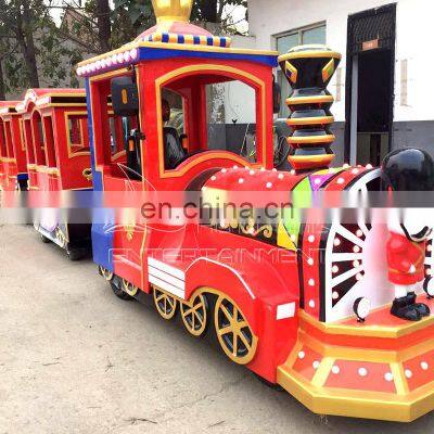 Amusement Park Battery Train Ride Game Electric Train Trackless For Sale