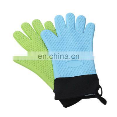 Best selling rubber  heat resistant silicone BBQ grilling baking oven mitt gloves