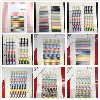 Large Stock Supply of Japanese and Korean Checkered Striped Yarn-dyed Professional Shirt and Skirt Fabrics photo-4