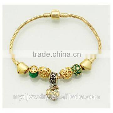 Handmade Enamel Metal 14k Gold Bead for Bracelet photo-3