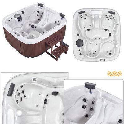Manufacture Whole Sell Chinese Hot Tub 4 Seater Hot Tubs Outdoor Spa Bathtub photo-4