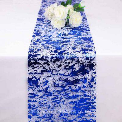 Luxurious Gold Foil Embossed Mesh Table Runner for Festive Party Wedding Banquet Decor