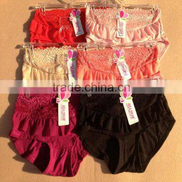 0.77USD High Quality 5 Colors Softy Cotton Material Large Size Fat Sexy Ladies Panties/Thongs (lppgdnk033)