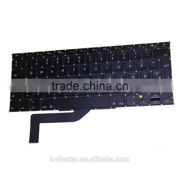 Brand New Danish Design Laptop Replacement Keyboard For Apple Macbook Pro 15" A1398 2012