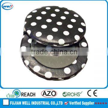 polka dot leather mini pocket mirror