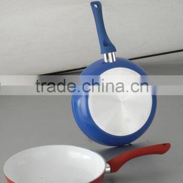 Forged aluminum ceramic coated frying pan/fry pan with spiral bottom QD-FA010