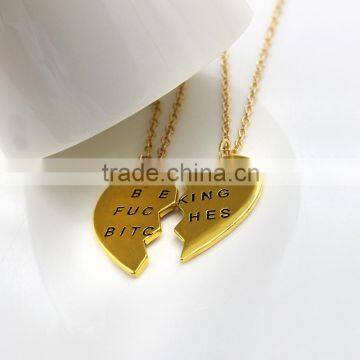 Best Bitches Broken Heart Necklace Pendant Necklace Wholesale photo-5