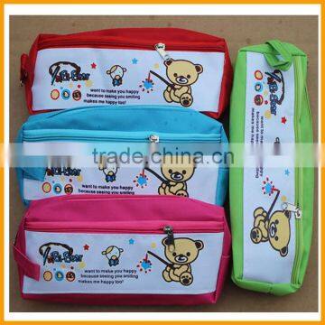 Wholesale Cheaper Cartoon Double Zipper Pencil Bag