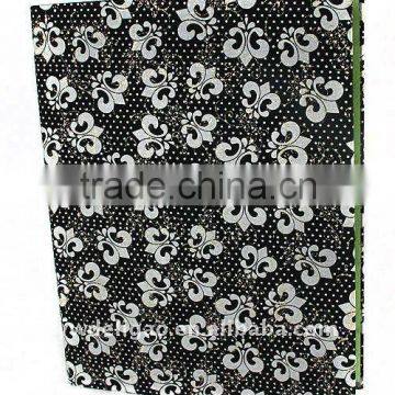 Embossed Glitter Woven Cloth Wrapping Ring Binder Desktop File Holder for Office Stationery Cardboard A4 or FC Size