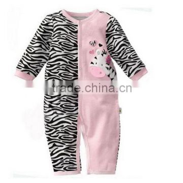 Fashion customized keep warm kid clothes set,children pijamas nightwear, cow baby one-piece pajamas,toddler wear