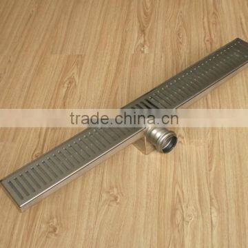 Audemar E Series Straight Edge Small Sloped Channel Base Stainless Steel Horizontal Shower Drain