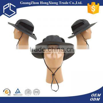 Custom cheap fishing used mesh back window bucket hat with string