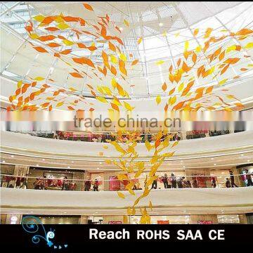 Shopping mall four seasons decoration atrium yellow leaves