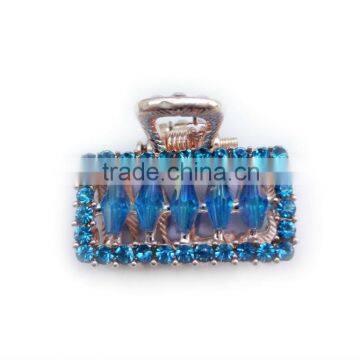 Charming Blue Crystals & Glass Beads Hair Claw For Women