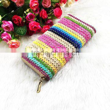 High Quality New Fashion Long Women Multicolor Cotton Frabric Wallet photo-5