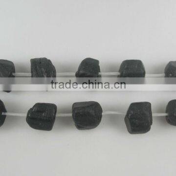 wholesale rough black tourmaline satin finish tumbles semi precious gemstone