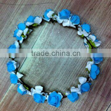 New Festival Flower Floral Hair Garland stretchy elastic Headband Boho Hippy F1011