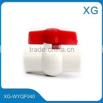 Red handle female thread PPR/PVC/ABS/PE ball valve/Plastic ball cock valve/plastic stop valve