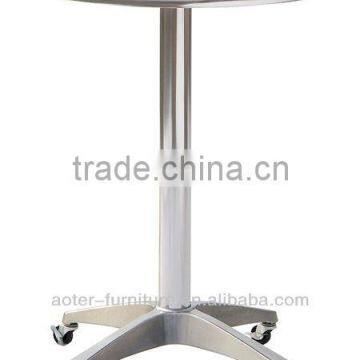 Aluminum base wood round latset dining table designs