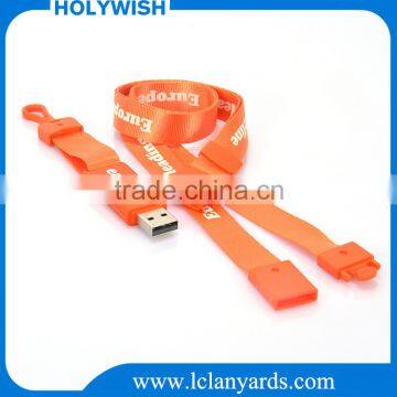Custom logo lanyard with usb promotional usb flash drive lanyard