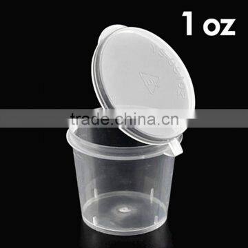 1oz 25ml Small Clear PP Plastic Sauce Packing Cup with Clear Lid Sauce Bowl