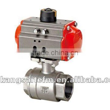 2PC Pneumatic Ball Valve , reduced port ball valve, air torque actuator ball valve