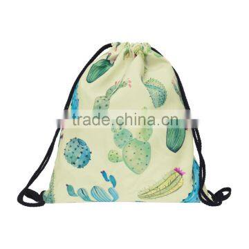 High Quality Full Print Women Sport Simple Drawstring Backpack