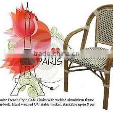 bamboo look french rattan bistro chair