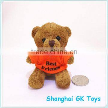 Promotional 10cm Teddy Bear With T-shirt Keychain