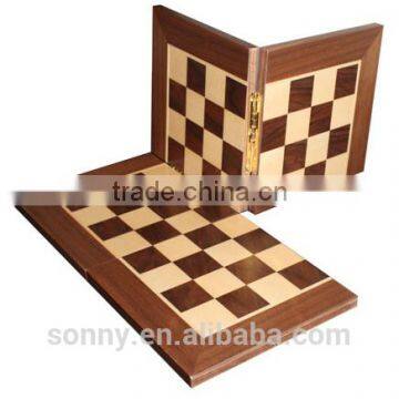 Unique wood travel folding chess board