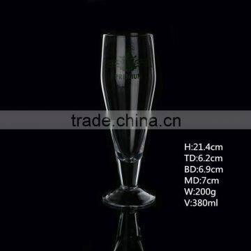 China manufacture sodalime Cool special logo decal stem beer pub bar glass