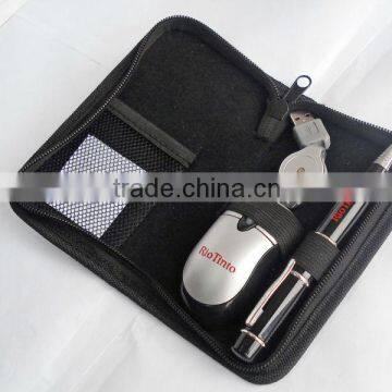 2 in 1 Travel gift set for promotional gift mouse with pen usb flash drive