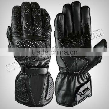 New Motorbike Gloves Full grain genuine leather knuckle protection TPU protections at Fingers