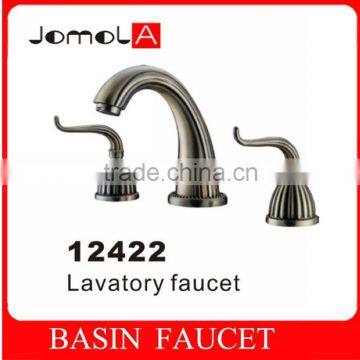 Dual handle 8 widespread Deck mounted Antique Brass Basin faucet